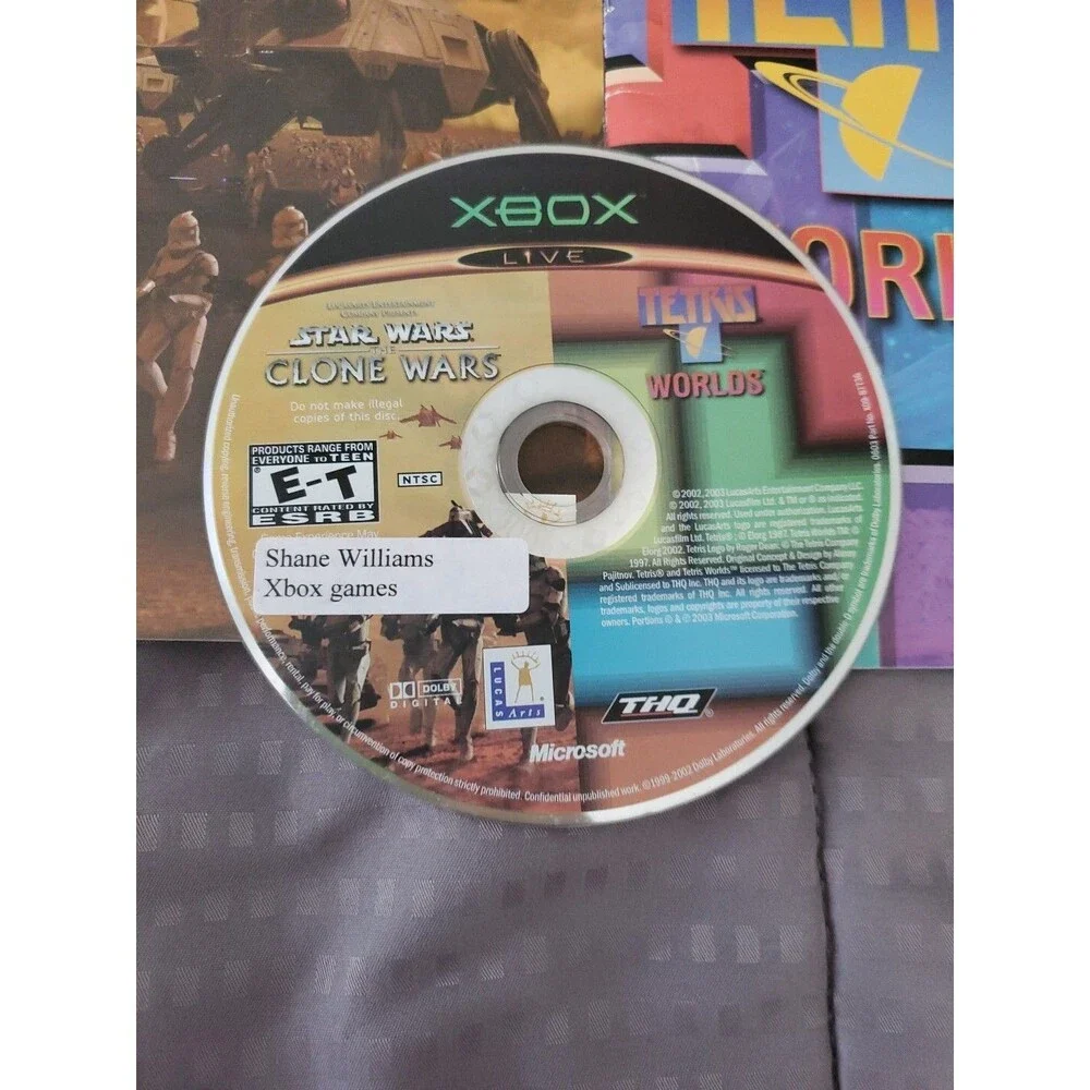 Star Wars The Clone Wars & Tetris (Microsoft Xbox, 2003) CIB Complete